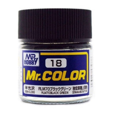 Mr Hobby (Gunze) C018 Mr Color Semi Gloss RLM70 Lacquer Paint 10ml